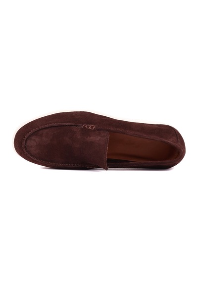 Shoetyle - Hakiki Süet Deri Kahverengi Erkek Loafer - 115-k664 -1604 Kahve Rengi