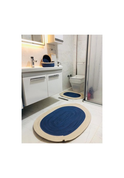 4 Lü,banyo Paspas Takımı İndigo Krem İndigo Krem