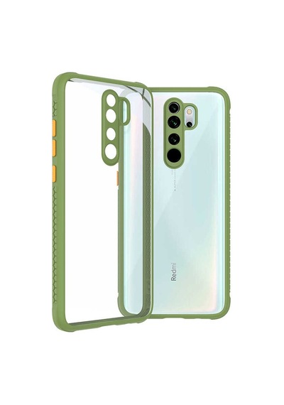 Kilifone - Redmi Note 8 Pro Uyumlu Kılıf Arkası Şeffaf Renkli Kenarlı Kaff Kapak - Mor - T17844