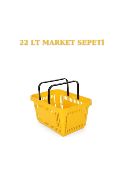 5 adet 22Litre Market ve Alışveriş Sepeti, Saplı Market Sepeti S