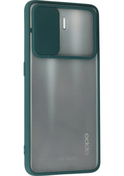 Cosmotex Newface Oppo Reno 5 Lite Kılıf Palm Buzlu Kamera Sürgülü Silikon - Yeşil