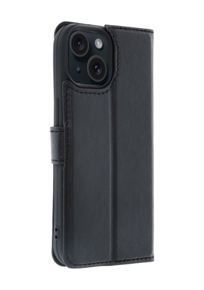 Apple  Uyumlu iPhone 15 Trend S Plus Kapaklı Kılıf - Siyah Renk Renk