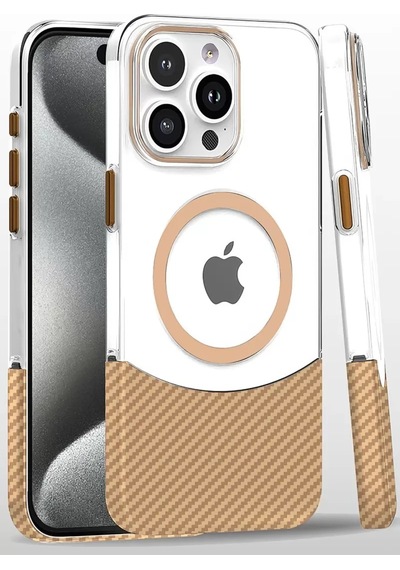 Joko Apple Uyumlu iPhone 16 Pro Uyumlu Carbon Puzzle Magsafe Kapak - Desert