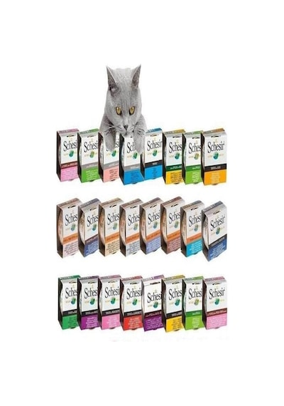 Schesir Karışık Kedi Konserve Maması 24 Adet