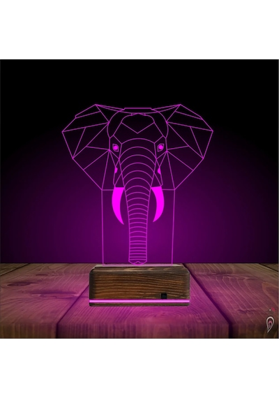 Luvivia Fil Polygonal 3d Lamba - Masa Gece Lambası V2 Şeffaf