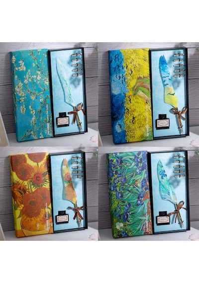 Toptan Vang Gogh Temalı Tüylü Divit Kalem Seti Standart