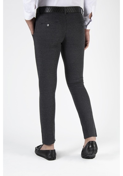 Terapi Men Erkek Slim Fit Nokta Dokulu Italyan Kesim Keten Pantolon 21k-2200420-5 Füme Füme