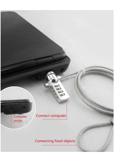 Şifreli Bilgisayar Laptop Kilit Notebook Kilidi 1.2 Metre