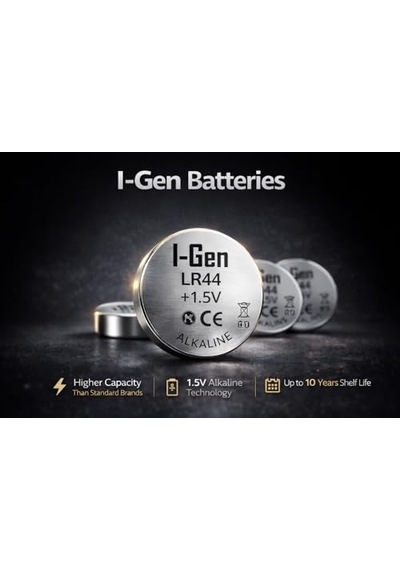 I-gen Batteries Lr44 1.5v Alkalin Düğme Pil Ag13, A76, L1154 10'lu Paket