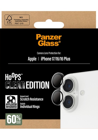 Panzerglass Hoops Apple Uyumlu iPhone 17 16 Plus Transparent Kamera Lens Koruyucu