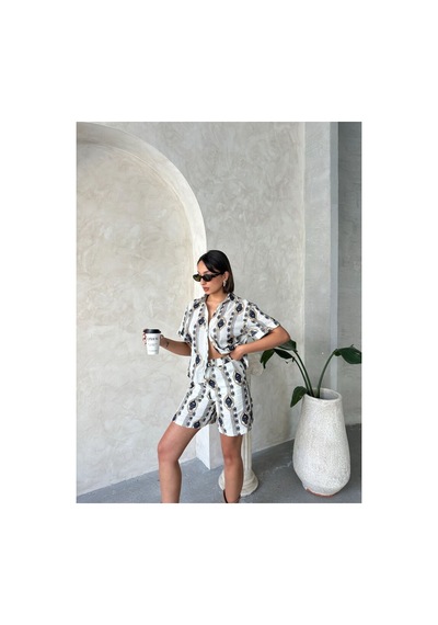 Verymoda Nakışlı Şort D2864 Taş