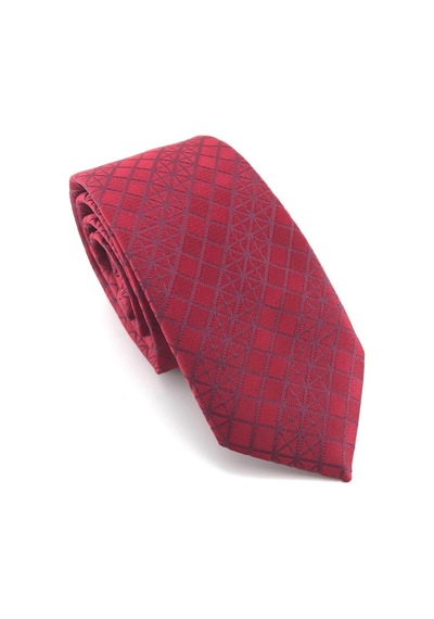 Pierroni Kırmızı Bordo Desenli Slim Kravat (521866127) Bordo - Kırmızı