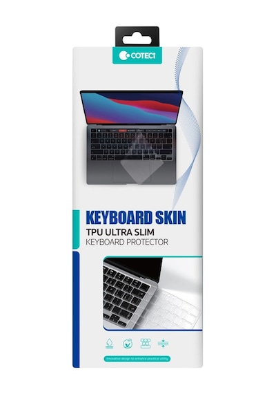 Neo Leke Tutmaz Yıkanabilir Apple MacBook Air / Pro Uyumlu İnce Tpu Klavye Koruyucu Şeffaf