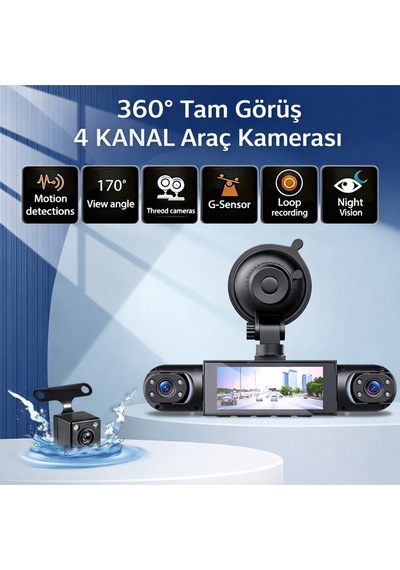 360 4 Kanal Araç İçi Kamera 1080p Full Hd Gece Görüşlü-sensörlü Park Modu