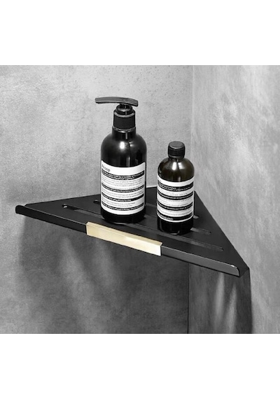 Metal Banyo/mutfak Düzenleyici Organizer Köşe Şampuan Rafı Siyah Siyah