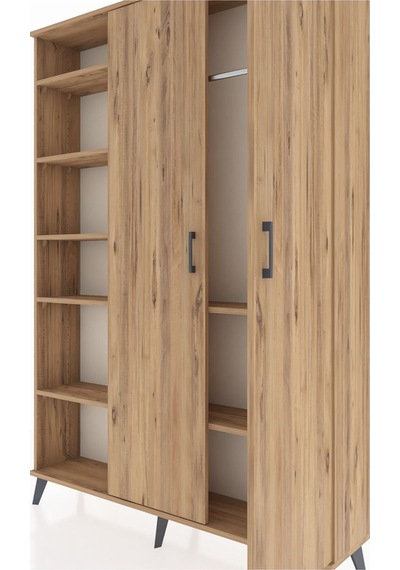 Arges Dolap 7 Raflı 2 Kapaklı Tek Askılı 132x30x195 Çam-çam/çam Çam Arges Dolap 7 Raflı 2 Kapaklı Tek Askılı 132x30x195 Çam-çam/çam Çam