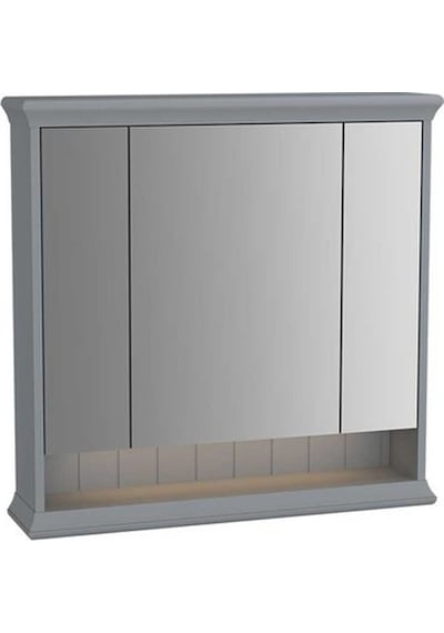 VitrA Valarte Aydınlatmalı Dolaplı Ayna 80 Cm Mat Gri 62232 Krom VitrA Valarte Aydınlatmalı Dolaplı Ayna 80 Cm Mat Gri 62232 Krom