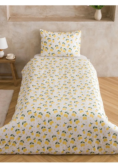 Karışık Limon Baskılı Tek Kişilik Nevresim Seti