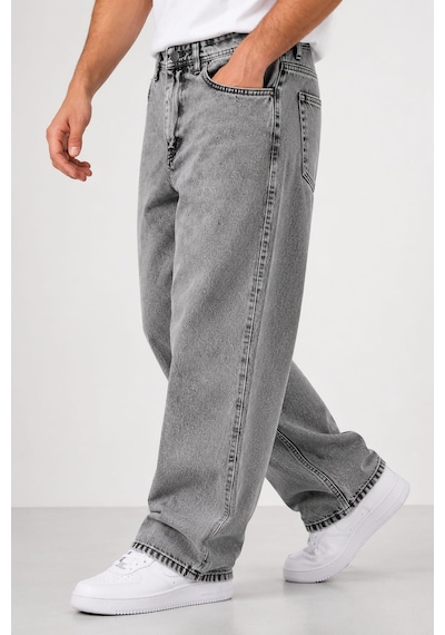 Classics Men Black Wood Denim Erkek Baggy Jean Pantolon 7748 Gri