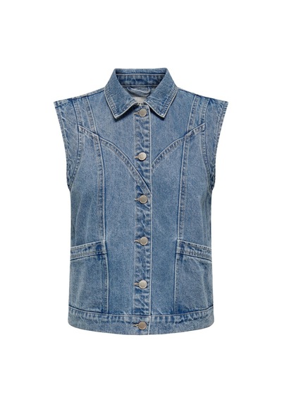 Only Onlkennedy Sl Waistcoat Kadın Denim Yelek Acı Kahverengi