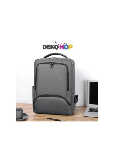Laptop Sırt Çantası Usb Girişli Notebook Apple Uyumlu iPad  Çantası Grı