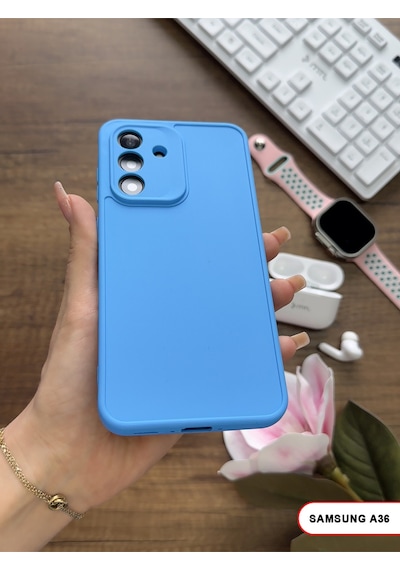 Samsung Galaxy A36 Uyumlu Kamera Korumalı Darbeye Dayanıklı Renk Atmayan Keep Silikon Kılıf Mavi