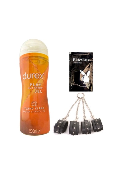 Durex Play İsteklendirici & Kayganlaştırmaya Jel 200 Ml + Siyah Deri El Ve Ayak Kelepçesi + Hediye