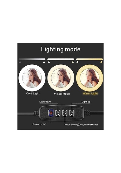Lrsm Led Işıklı Ring Light Tripod Selfie Makyaj Işığı Youtuber & Kuaför Çekim Işığı