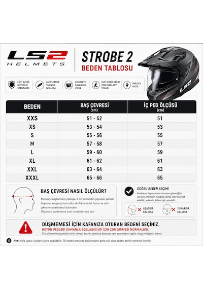 Çene Açılır Kask Ls2 Strobe 2 Parlak Siyah Orjinal Xl