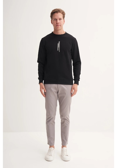 Cazador Bisiklet Yaka Siyah Erkek Sweatshirt 54185 Siyah