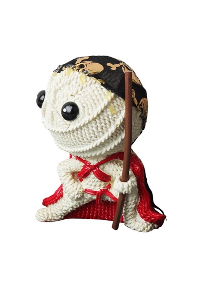 Örgü Tasarımlı Polyester Ninja Voodoo Biblo Savaşçı Figür Dekoratif Obje Genç Odası Hediyelik 18 Cm