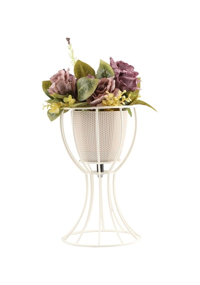Anafor Saksılık Beyaz 25 Cm Krem Saksı
