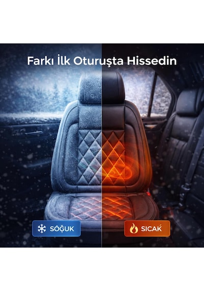 Coofbe Tüm Araçlara Uyumlu 12w Araç Koltuk Isıtma Minderi 65 C Araç Koltuk Isıtmalı Koltuk Kılıfı 1