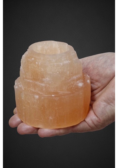 Turuncu Selenit Mumluk 8 Cm Tealight Mumluk