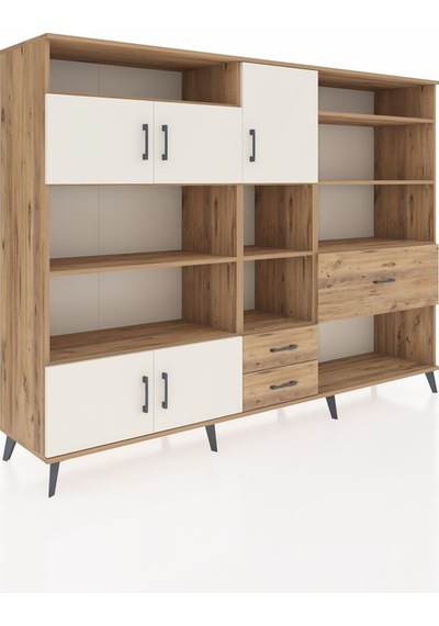 Hyperion Dolap 13 Raflı 3 Çekmeceli 5 Kapaklı 220x44x163 Çam-ayta Çam-aytaşı/çam