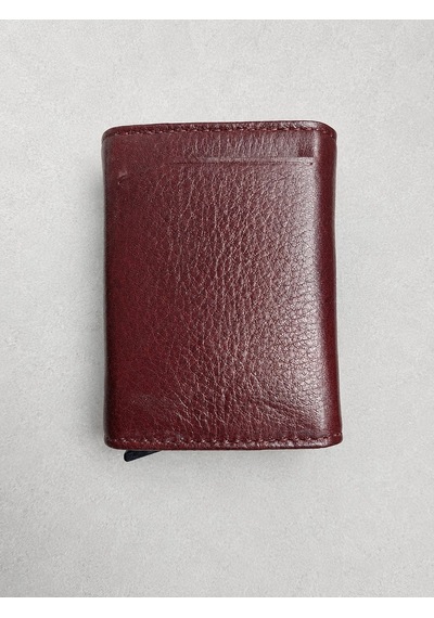 Newish Polo Mekanizmalı Rfid Özellikli Cüzdan Kredi Kartlık - Hakiki Deri Koyu Kahverengi