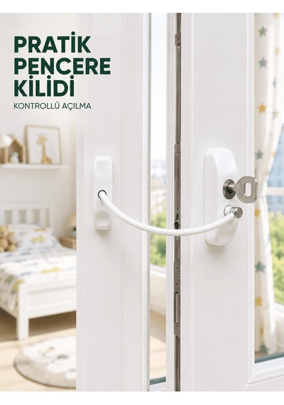 Çocuk Güvenliği İçin Pencere Emniyet Kilidi Anahtarlı Kablolu Güv Çok Renkli