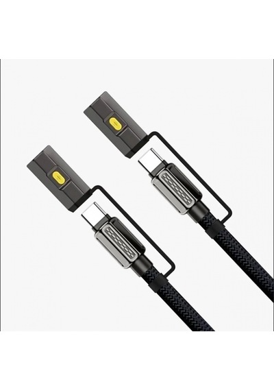 Led Fener Ve Alevsiz Çakmak Fonksiyonlu Type-c Şarj Ve Data Kablosu 120 Cm Siyah Çok Renkli