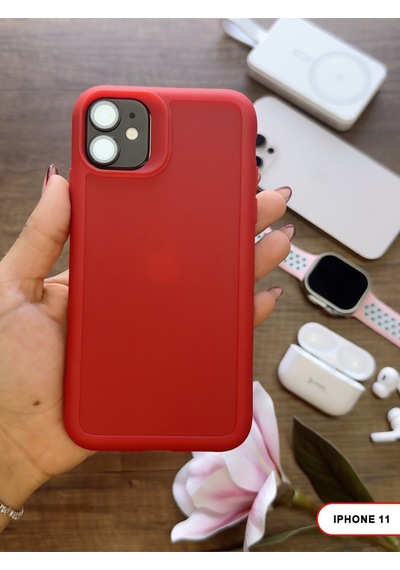 Apple iPhone 11 Uyumlu Kamera Korumalı Darbeye Dayanıklı Renk Atmayan Keep Silikon Kılıf Kırmızı
