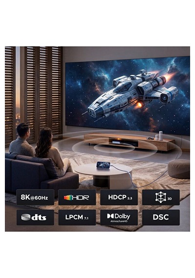 Usb-c To Displayport Çift Yönlü Kablo, 48gbps 8k 60hz 4k 240hz Hdcp Hdr, Dex Mode - 2 Metre