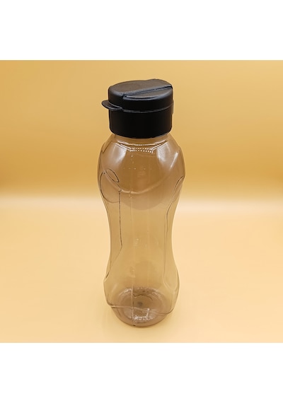 750 Ml Su Matarası Kapaklı Şeffaf Plastik Spor Ve Okul Matarası Siyah