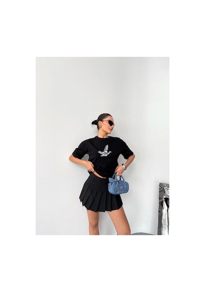 Butik İstanbul Kısa Kol Baskılı T-shirt - Siyah