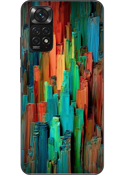 Redmi Note 11 - 11s Uyumlu Dikey Renkler Baskılı Silikon Kılıf Renkli