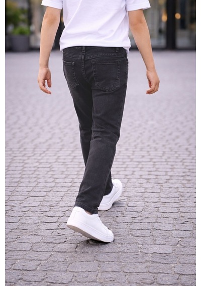 Cedy Denım - Yüksek Kalite Erkek Çocuk Yüksek Bel Regularfit Esnek Jean Pantolon C800 Antrasit