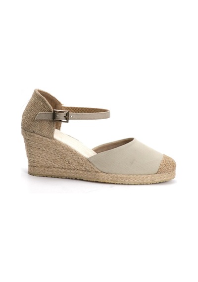 Gerçek Elişi Bej Kadın Dolgu Topuk Espadril Handmade Bej