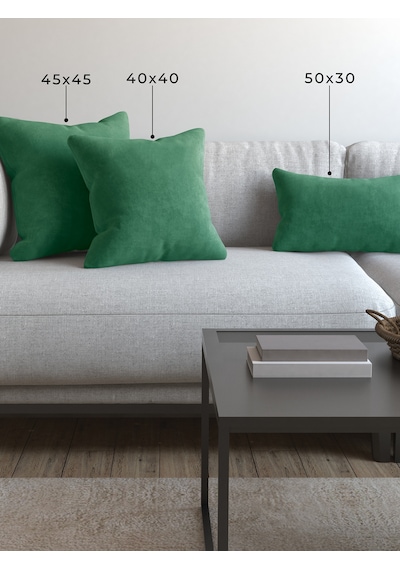Br Demor Home Soft Series Çam Yeşili Kırlent, Yastık Kılıfı Çam Yeşili