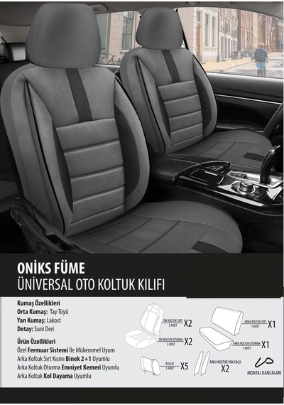 Daihatsu Sirion Koltuk Kılıfı Oniks Füme 1 Takım