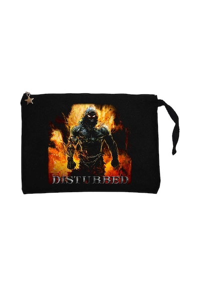 Disturbed Indestructible Siyah Clutch Astarlı Cüzdan / El Çantası