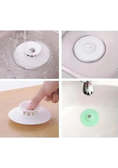 3b Trend 2 Adet Lavabo Küvet Tıkacı Mutfak Banyo Gider Tıpası Kapağı Tıkaç Süzgeç Krem Renk