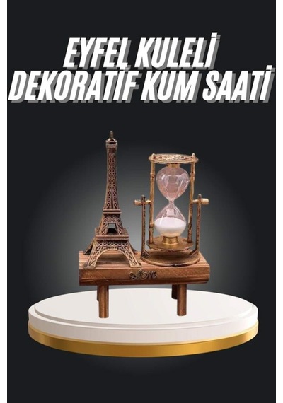 Eyfel Kuleli Kum Saati Dekoratif Hediyelik Eşya Retro Eyfel Kulesi - Lisinya Renkli